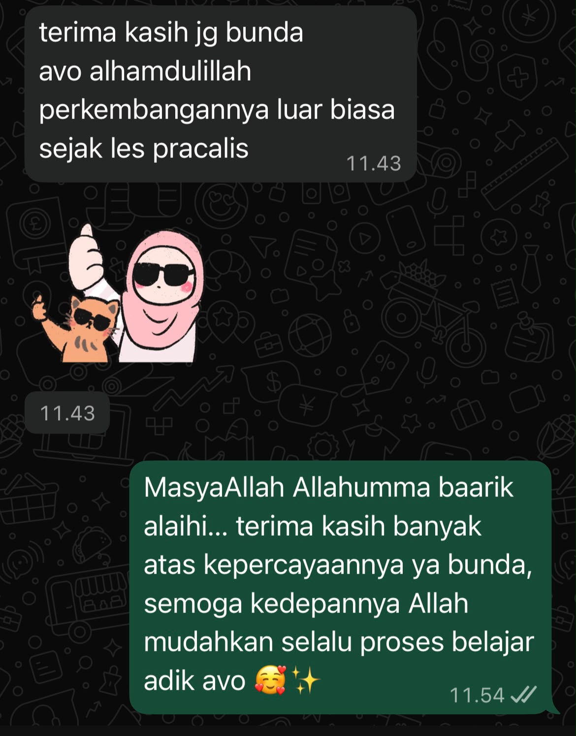 Testimoni orang tua murid ABA Bimbel Privat